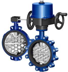 ARI-GESA-Butterfly valve with threaded eyelets and notch lever