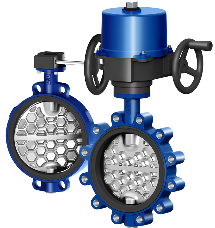 ARI-GESA-Butterfly valve with threaded eyelets and notch lever